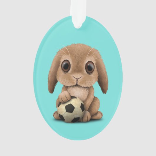 Lapin mignon de bébé avec du ballon de football du (dos)