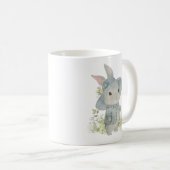 lapin mignon en robe avec des fleurs tasse de café (Devant droit)