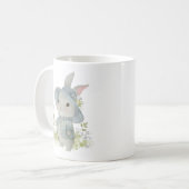 lapin mignon en robe avec des fleurs tasse de café (Devant gauche)