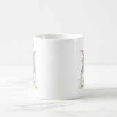 lapin mignon en robe avec des fleurs tasse de café (Centre)