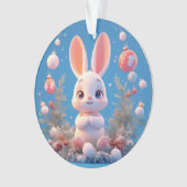 Lapin mignon entouré de décorations (devant)