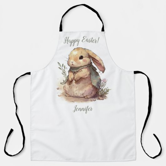 Lapin Mignon Joyeuses Pâques Tablier de Cuisine (Recto)