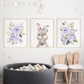 Lapin mignon, Lapin, Fleurs pourpres, Neutre Genre