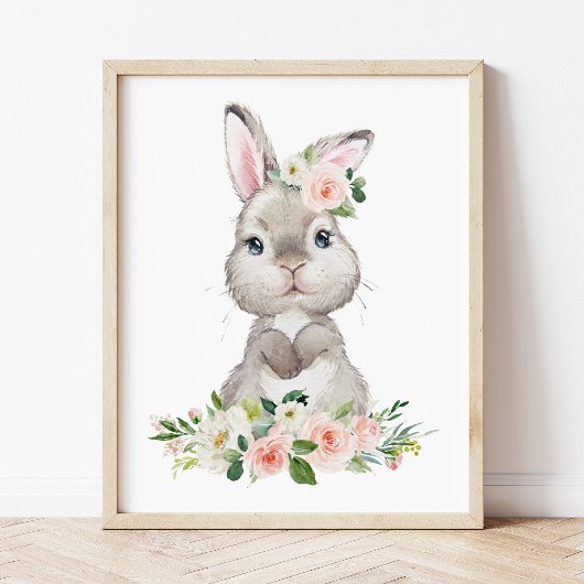 Lapin mignon, Lapin, Fleurs roses, Nourriture pour