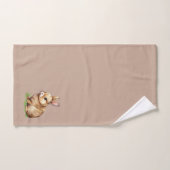 Lapin mignon moderne sur Lucky Beige (Serviette à main)
