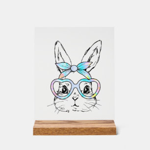 Lapin Mignon Visage Lunettes Tie Dye Fille Heureus
