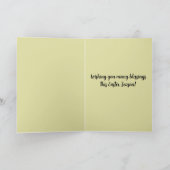 Lapin modifiable et carte de Pâques avec feuilles (Intérieur)