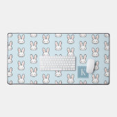 Lapin motif visage de lapin mignon monogrammé (Clavier et souris)