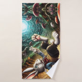 Lapin Panique Tombant Dans Le Trou Du Lapin (Serviette de bain)