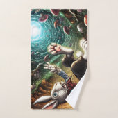 Lapin Panique Tombant Dans Le Trou Du Lapin (Serviette à main)