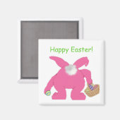 Lapin Pâques Rose - Aimant (Recto/Verso)