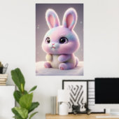 Lapin pastel mignon – Art de lapin Kawaii Poster (Bureau à domicile)
