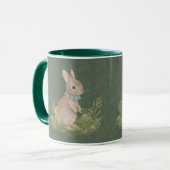 lapin pierre vintage avec fleurs Café Mug (Devant gauche)