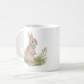 lapin pierre vintage avec fleurs Café Mug (Devant gauche)
