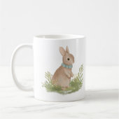 lapin pierre vintage avec fleurs Café Mug (Gauche)