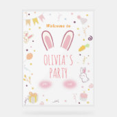 Lapin rose Affiche de bienvenue d'anniversaire Lap (Recto)