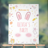 Lapin rose Affiche de bienvenue d'anniversaire Lap (Neutre)