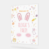 Lapin rose Affiche de bienvenue d'anniversaire Lap (Angle)