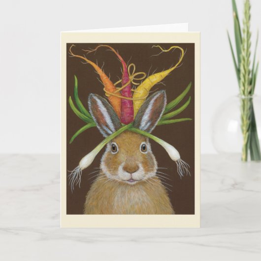 lapin rubis plié carte de vœux (Devant)