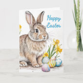 Lapin sauvage avec carte de vacances de Pâques aux (Devant)