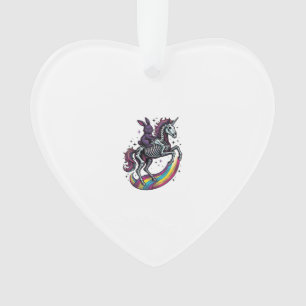 Lapin sombre chevauchant la licorne squelette vint