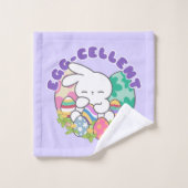 Lapin souriant & Oeufs de Pâques - Printemps des o (Gant de toilette)