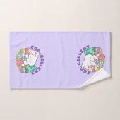 Lapin souriant & Oeufs de Pâques - Printemps des o (Serviette à main)