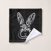 Lapin tribal noir et blanc (Gant de toilette)