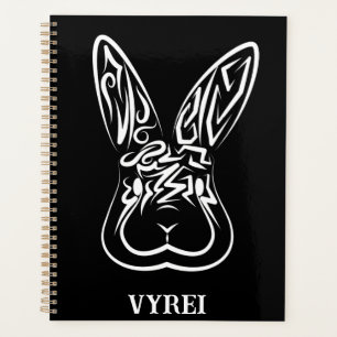 Lapin tribal noir et blanc