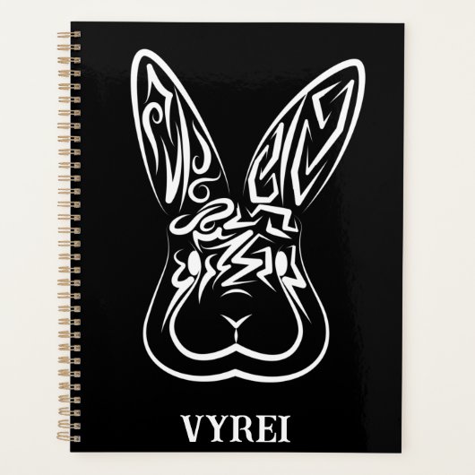 Lapin tribal noir et blanc (Devant)