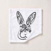 Lapin tribal noir et blanc (Gant de toilette)