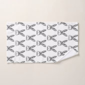 Lapin tribal noir et blanc (Serviette à main)