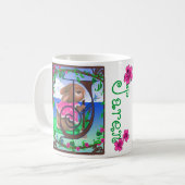 Lapin tropical customisé avec la tasse initiale de (Devant gauche)