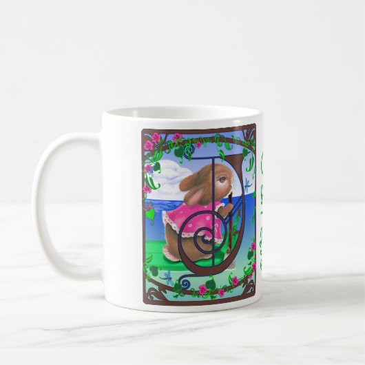 Lapin tropical customisé avec la tasse initiale de (Gauche)