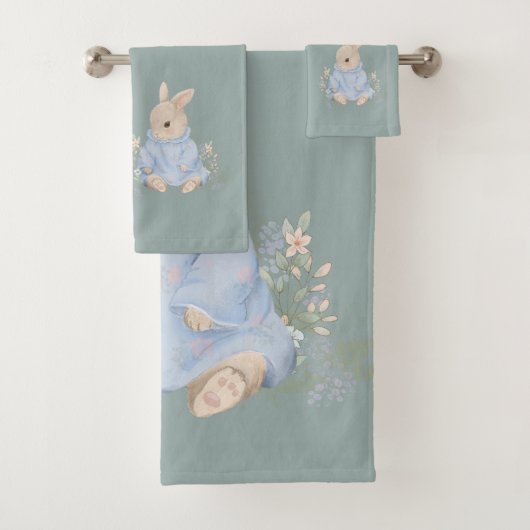 lapin vintage Beatris avec des fleurs (En situation)
