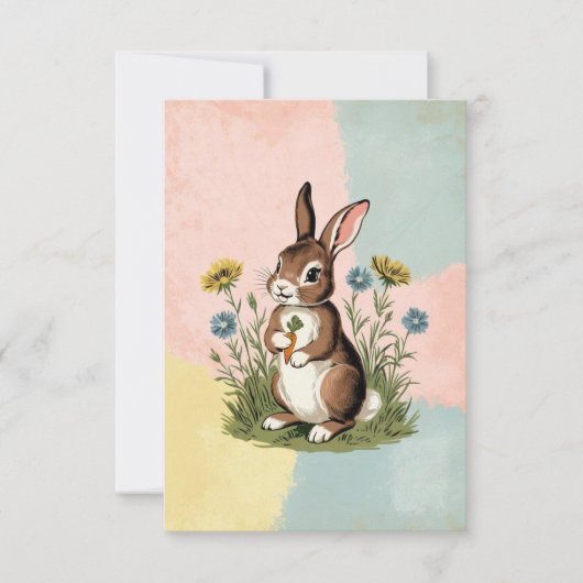 Lapin vintage - Carte de Pâques Nostalgique (Devant)