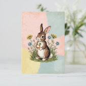 Lapin vintage - Carte de Pâques Nostalgique (Debout devant)