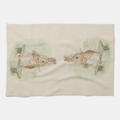 LAPIN VINTAGE, SERVIETTE DE CUISINE EN PASTEL DE (Horizontal)