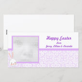 Lapin Violet Cartes photos de Pâques (Devant / Derrière)