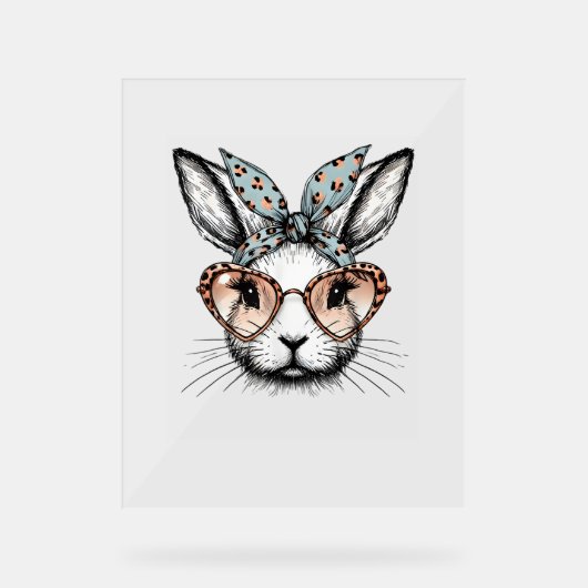 Lapin Visage Pâques Léopard Lunettes Filles Femmes (Recto)