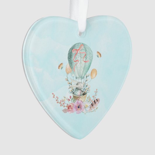 Lapin Whimsical Riding dans un ballon à air chaud (devant)
