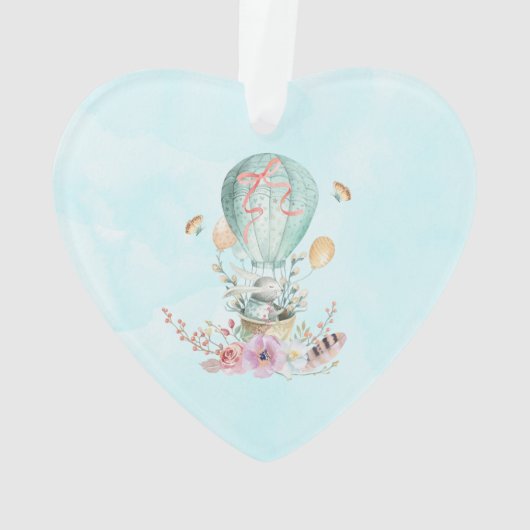 Lapin Whimsical Riding dans un ballon à air chaud (dos)