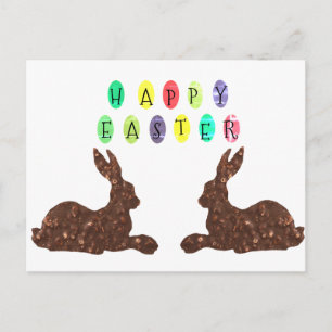 Lapins au chocolat Carte postale de Pâques