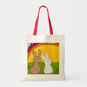 lapins dans le sac fourre-tout à coucher du solei