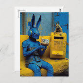 Lapins dans une carte postale d'usine abandonnée (Devant / Derrière)