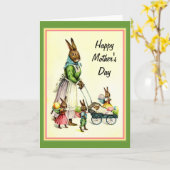 Lapins de cru de carte de jour de mères (Fleur jaune)