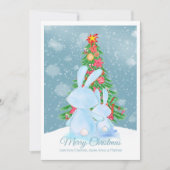 Lapins De Noël Avec Arbre En Carte De Neige (Devant)