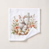 Lapins de Pâques, Canetons, Fleurs et Croix (Gant de toilette)