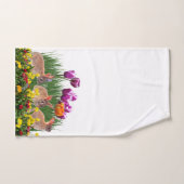 Lapins de Pâques dans le jardin fleuri Collage (Serviette à main)