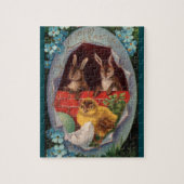 Lapins de Pâques et Puzzle de Poussin (Vertical)